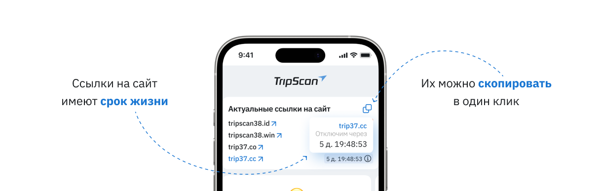 TripScan на мобильном устройстве